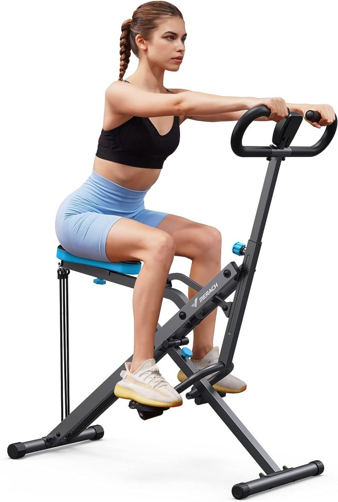 Squat Machine, MERACH 2 in 1 Squat Rowing Machine, Easy Setup  Foldable Exercise Equipment, Glute Trainer Machine, Glutes  Leg Home Workout Machine R07