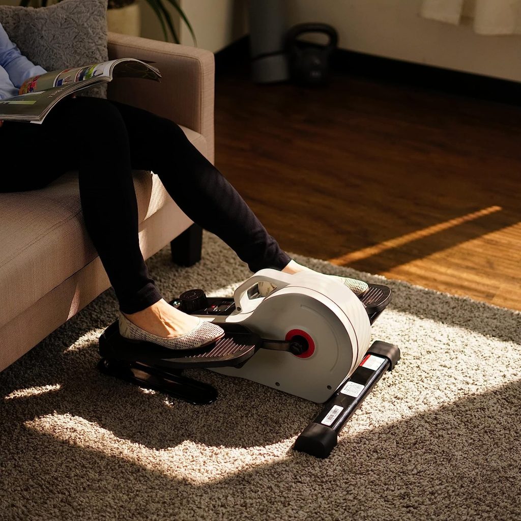 Sunny Health  Fitness Fully Assembled Magnetic Under Desk Elliptical Peddler, Portable Foot  Leg Pedal Exerciser- SF-E3872