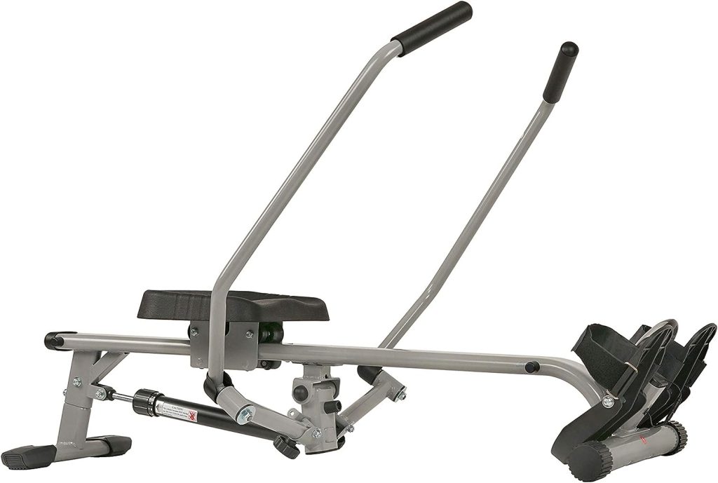 Sunny Health  Fitness SF-RW5639 Full Motion Rowing Machine Rower w/ 350 lb Weight Capacity and LCD Monitor, Silver