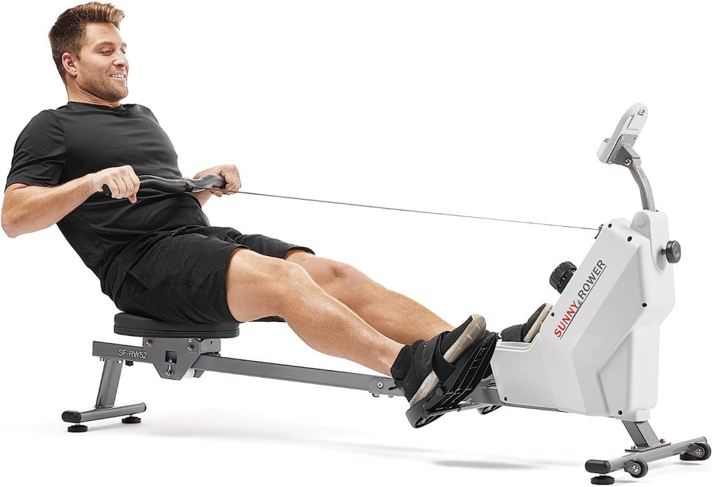 Sunny Health  Fitness Smart Compact Magnetic Rowing Machine with Optional Exclusive SunnyFit® App Enhanced Bluetooth Connectivity