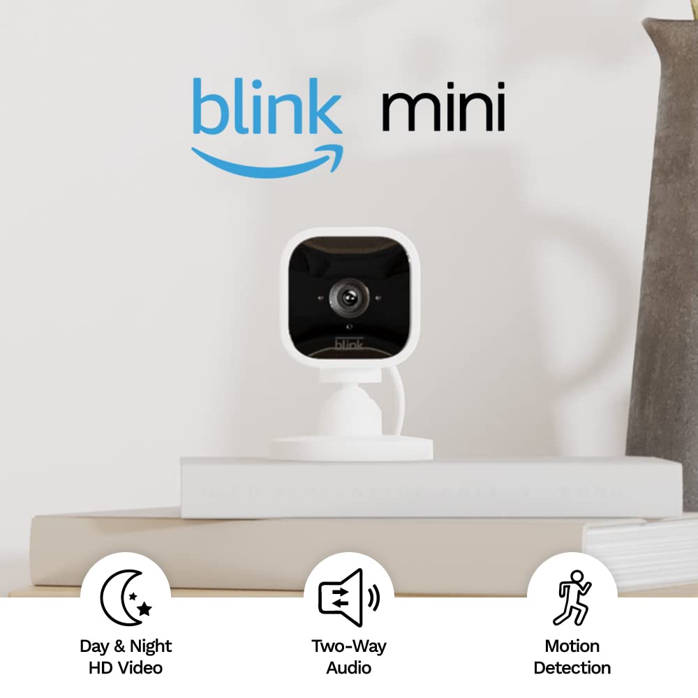 Blink Whole Home Bundle – Video Doorbell system (black), Outdoor 4 camera (black), and Mini camera (white) | HD video, motion detection, Works with Alexa
