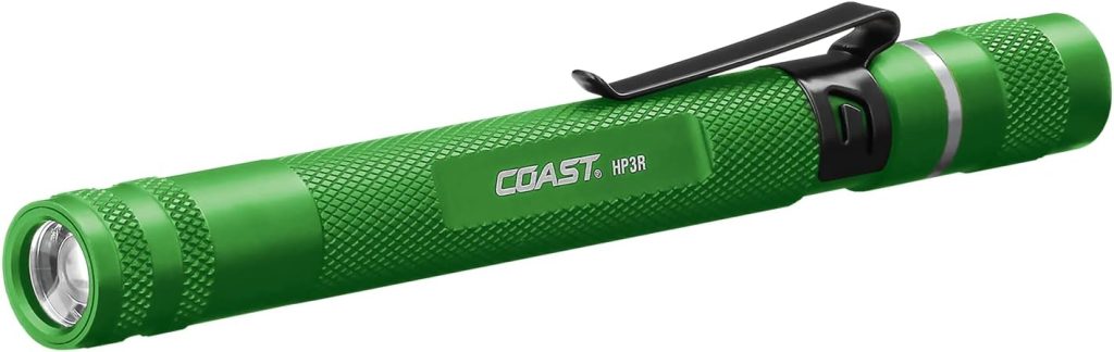 Coast HP3R 385 Lumen Rechargeable LED Penlight with Twist Focus, Green
