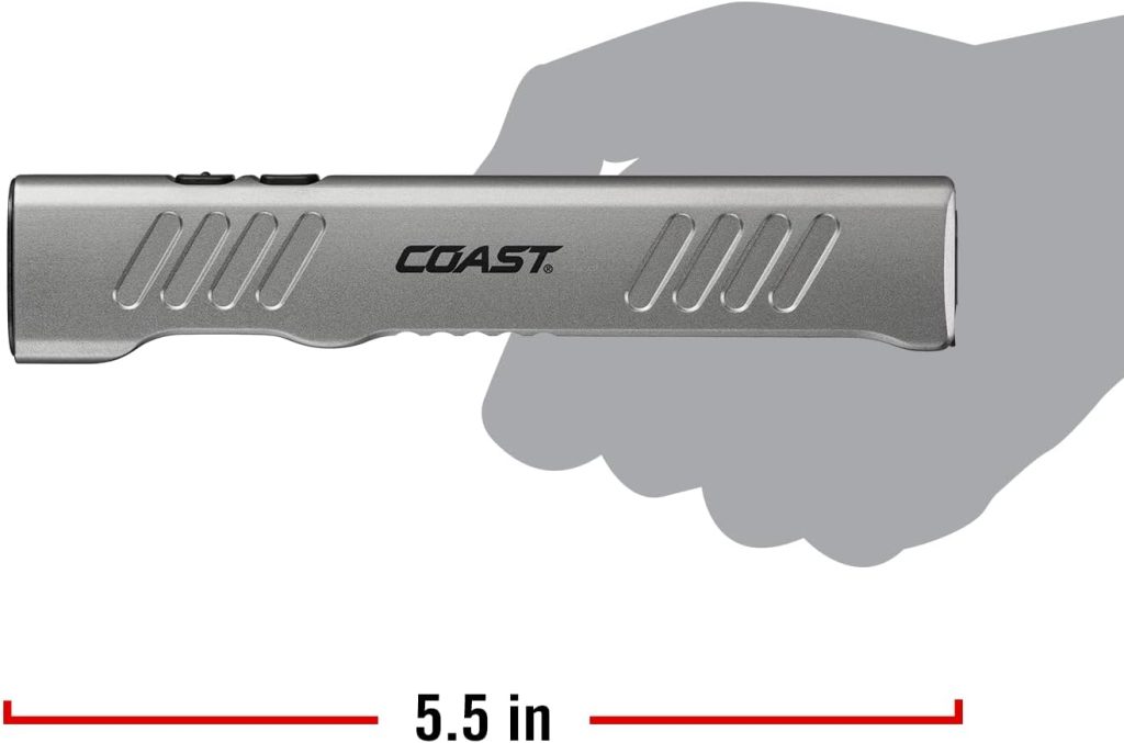 Coast Slayer 1150 Lumen USB-C Rechargeable LED Flashlight with Spot/Flood, Memory Mode and Pocket Clip