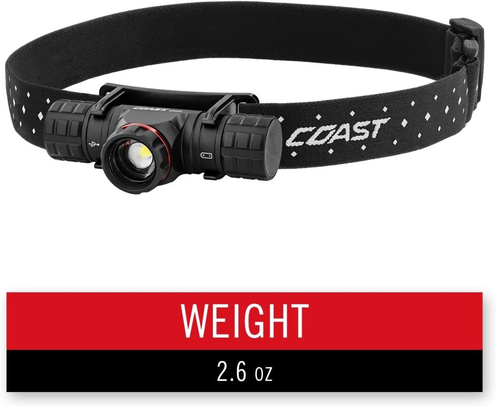 Coast XPH30R 1200 Lumen USB-C Rechargeable Dual Power Headlamp with Twist Focus Beam and Magnetic Base