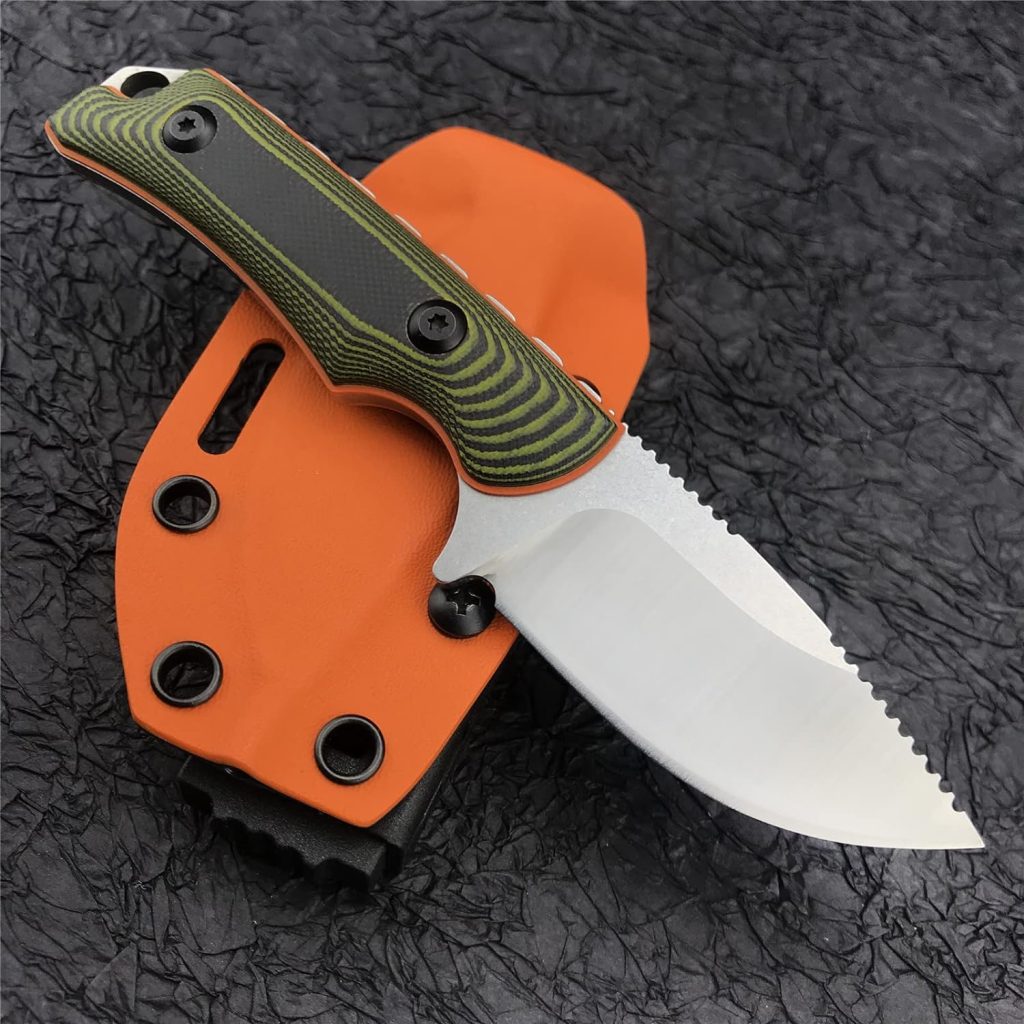 Generies Brands Hidden Canyon Hunter small EDC Fixed Blade Knife With Kydex Sheath for Men, Full Tang 8Cr13Mov Drop Point, With G10 Handles