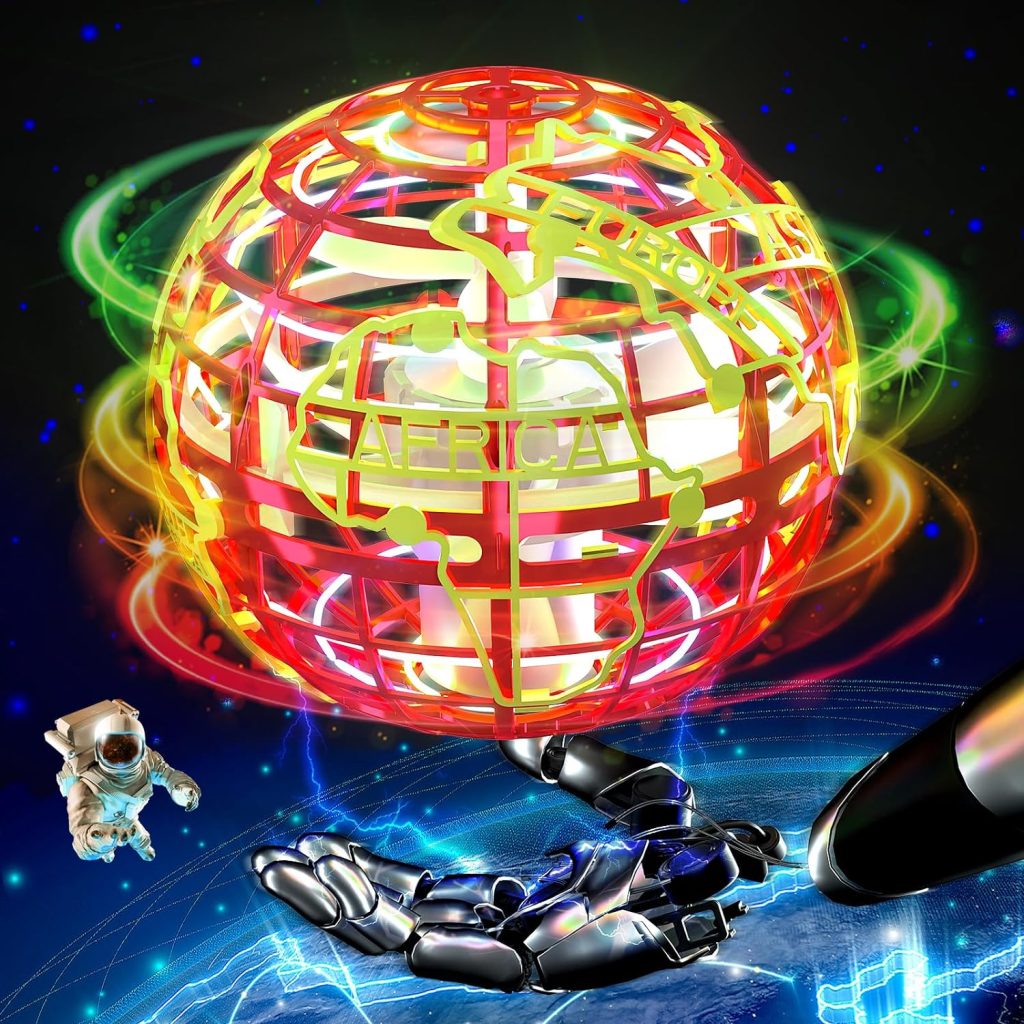 RIEYON Flying orb Ball 2023 Hover Boomerang Ball 6 Lighting Effects Cool Toys Gift for 678910+ Year Kids Teen Adults Indoor Outdoor Flying Ball Toy