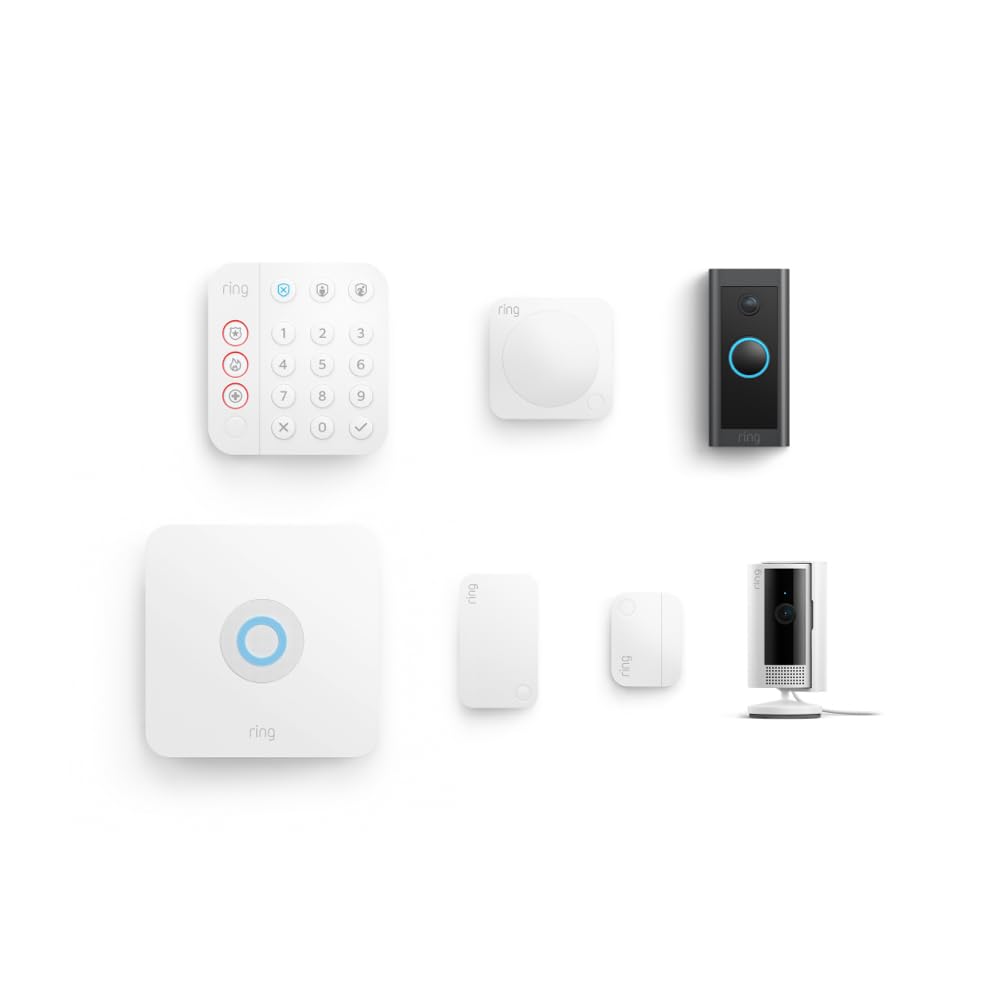 Ring Video Doorbell Wired with Ring Stick Up Cam (White)