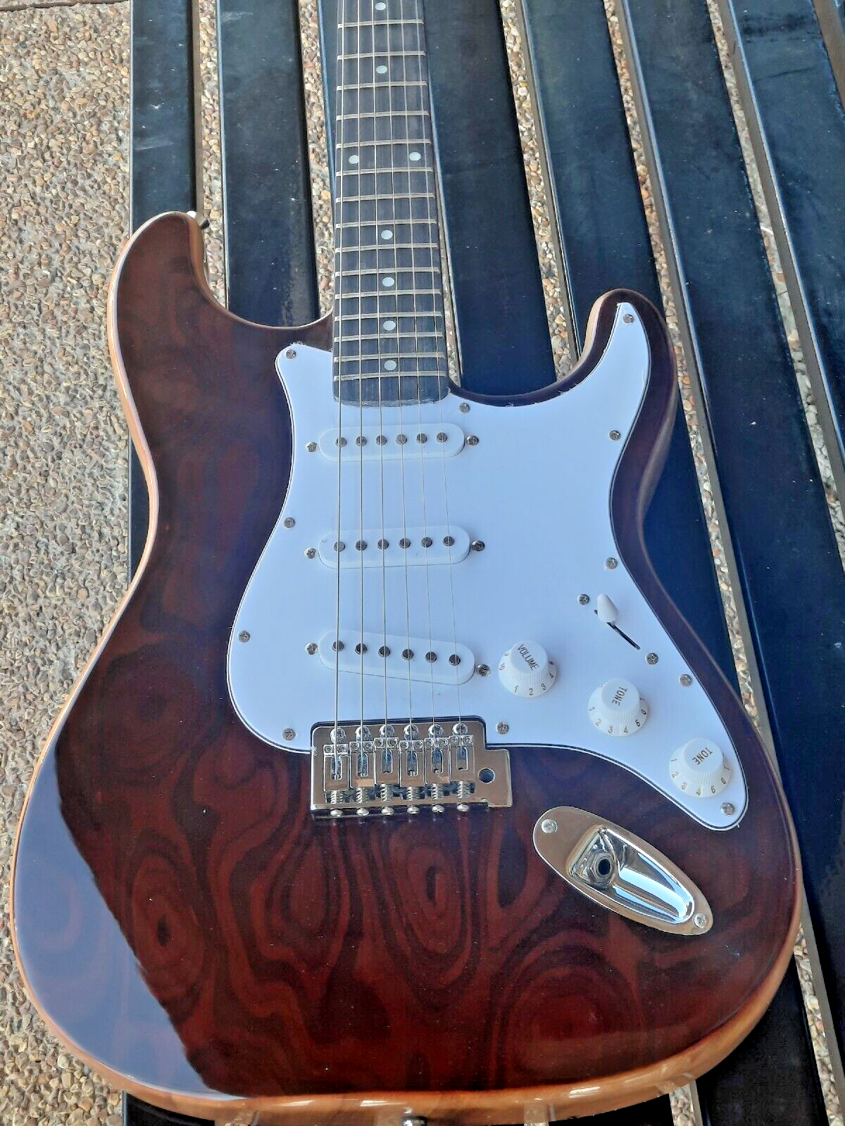  CUSTOM MADE NEW STRAT STYLE NATURAL CURLY BURL MAPLE 6 STRING ELECTRIC GUITAR | eBay