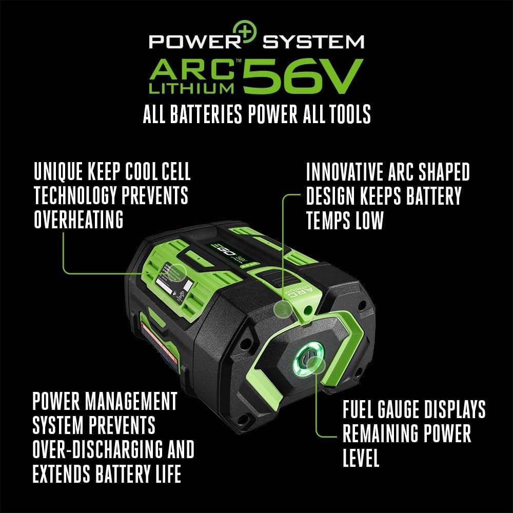 EGO Power+ BA2800T 56-Volt 5.0 Ah Battery with Upgraded Fuel Gauge (3rd Generation),Black