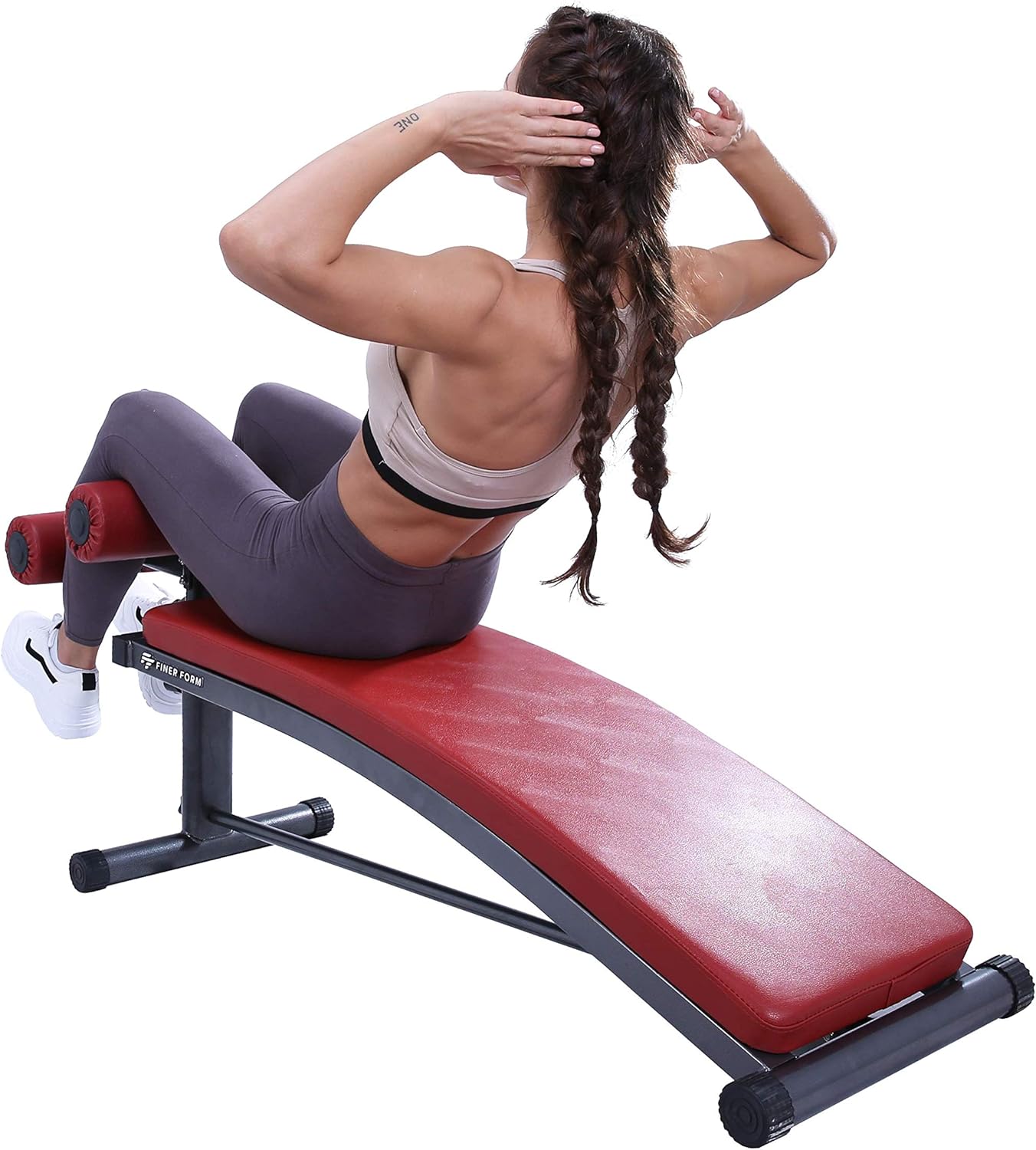 Finer Form Gym-Quality Sit Up Bench with Reverse Crunch Handle - Solid Ab Workout Equipment for Your Home Gym. More Effective than an Ab Machine or Ab Roller. Get Abdominal Gym Equipment Right in Your Home.