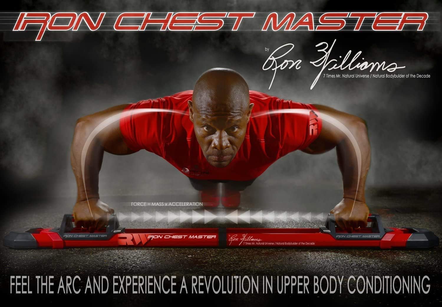 IRON CHEST MASTER Push Up Machine | At Home Fitness Equipment for Chest Workouts | Push Up Board Includes Resistance Bands and Unique Fitness Program