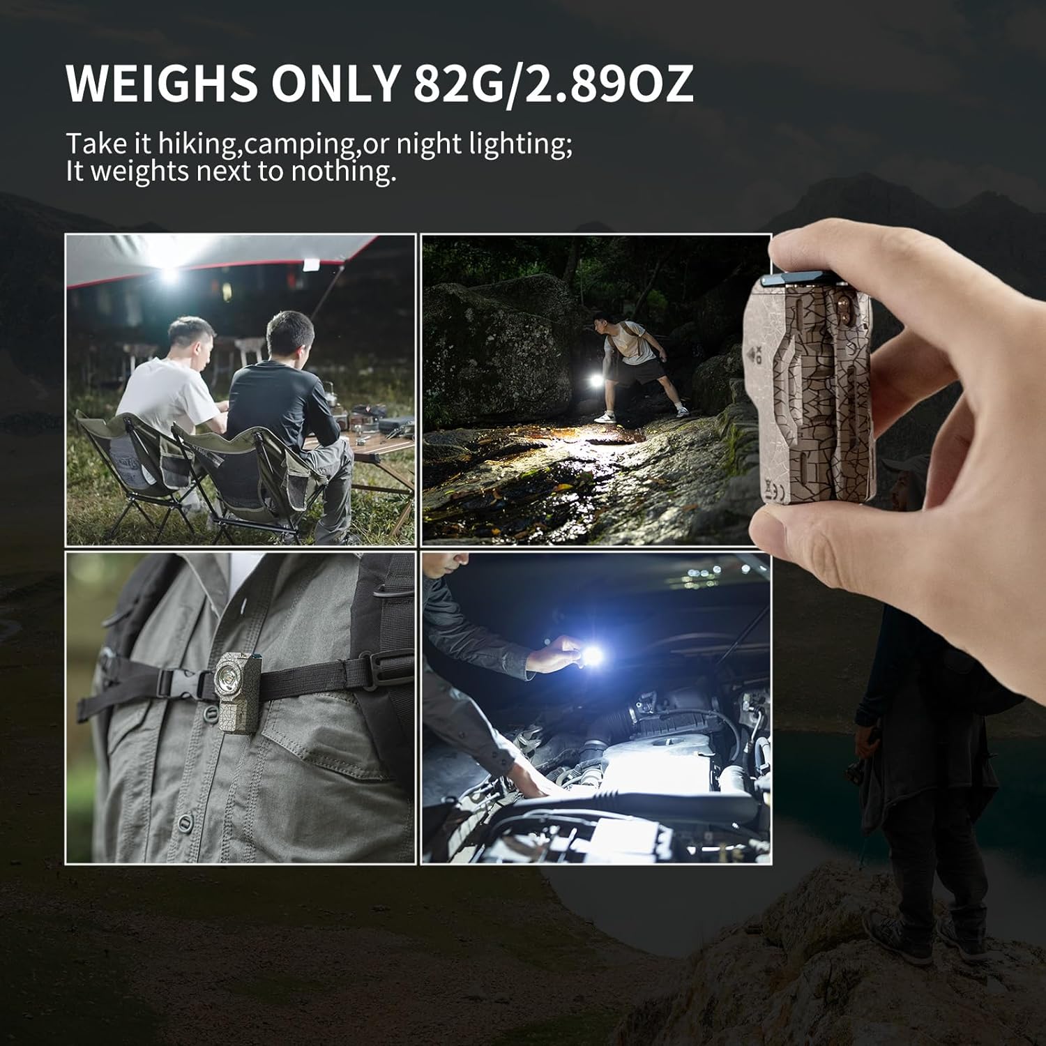 WUBEN X0 Rechargeable Mini Flashlight with Clip, 900 High Lumens Small Pocket LED Flashlights, 175° Floodlight Right Angle Magnetic Flashlight, Super Bright 7 Modes for Hiking, Camping, Everyday Use