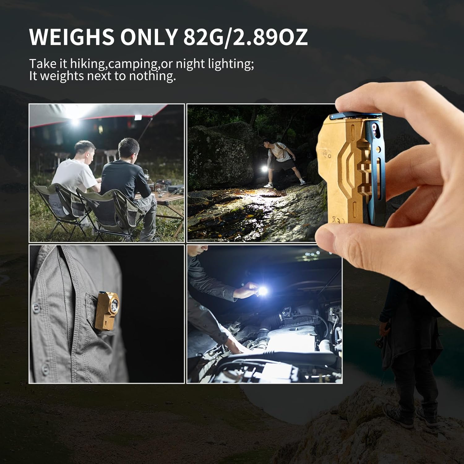 WUBEN X0 Rechargeable Mini Flashlight with Clip, 900 High Lumens Small Pocket LED Flashlights, 175° Floodlight Right Angle Magnetic Flashlight, Super Bright 7 Modes for Hiking, Camping, Everyday Use